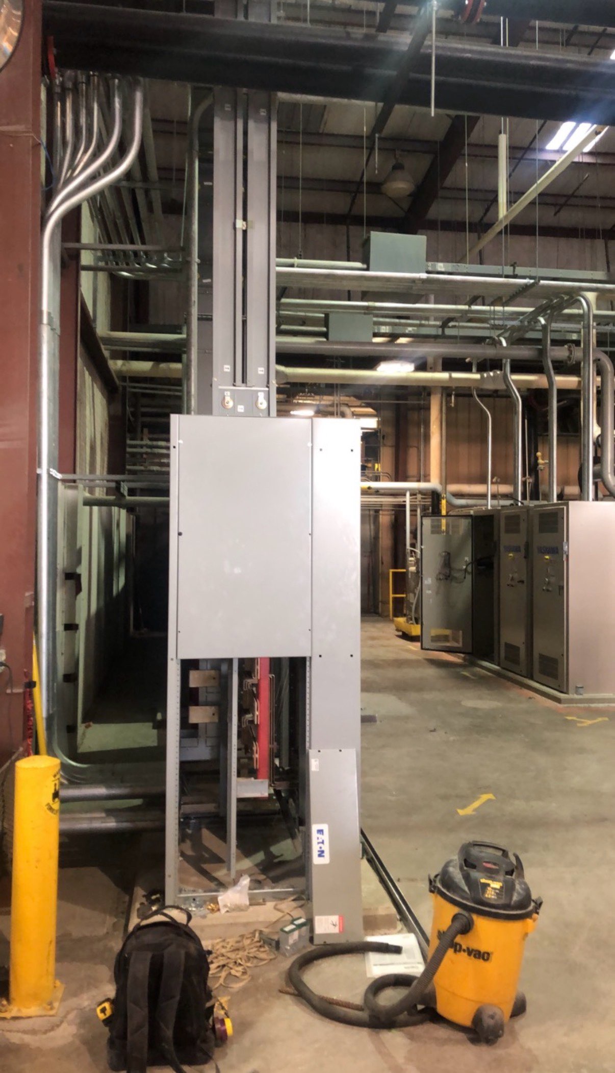 Industrial switchgear and motor control room installed by Eletech