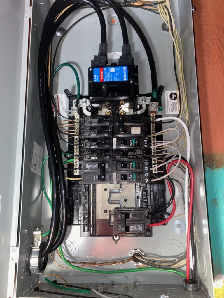 Eletech main panel upgrade — new panel and breakers installed