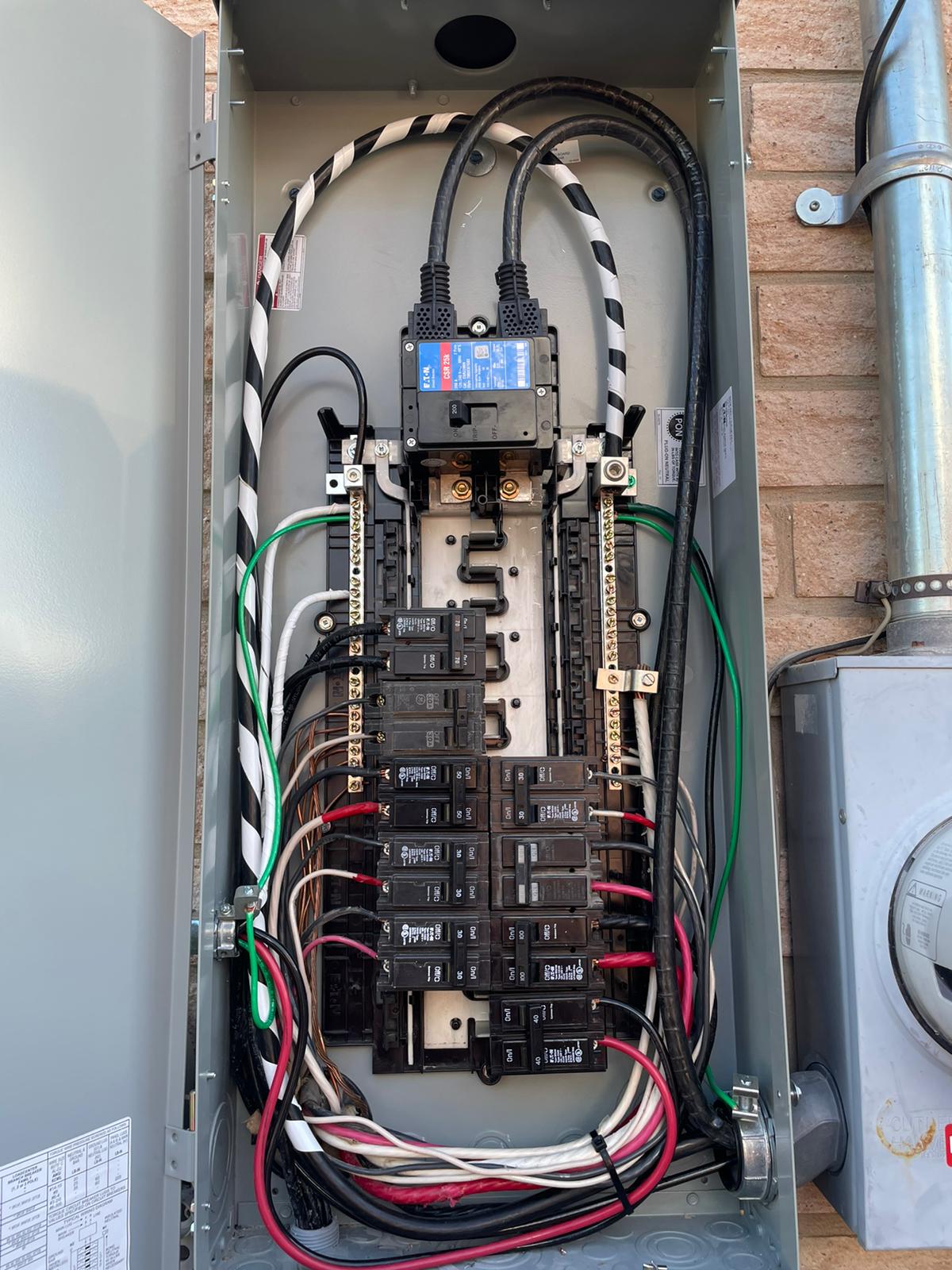 Eletech 200A main panel upgrade, exterior install