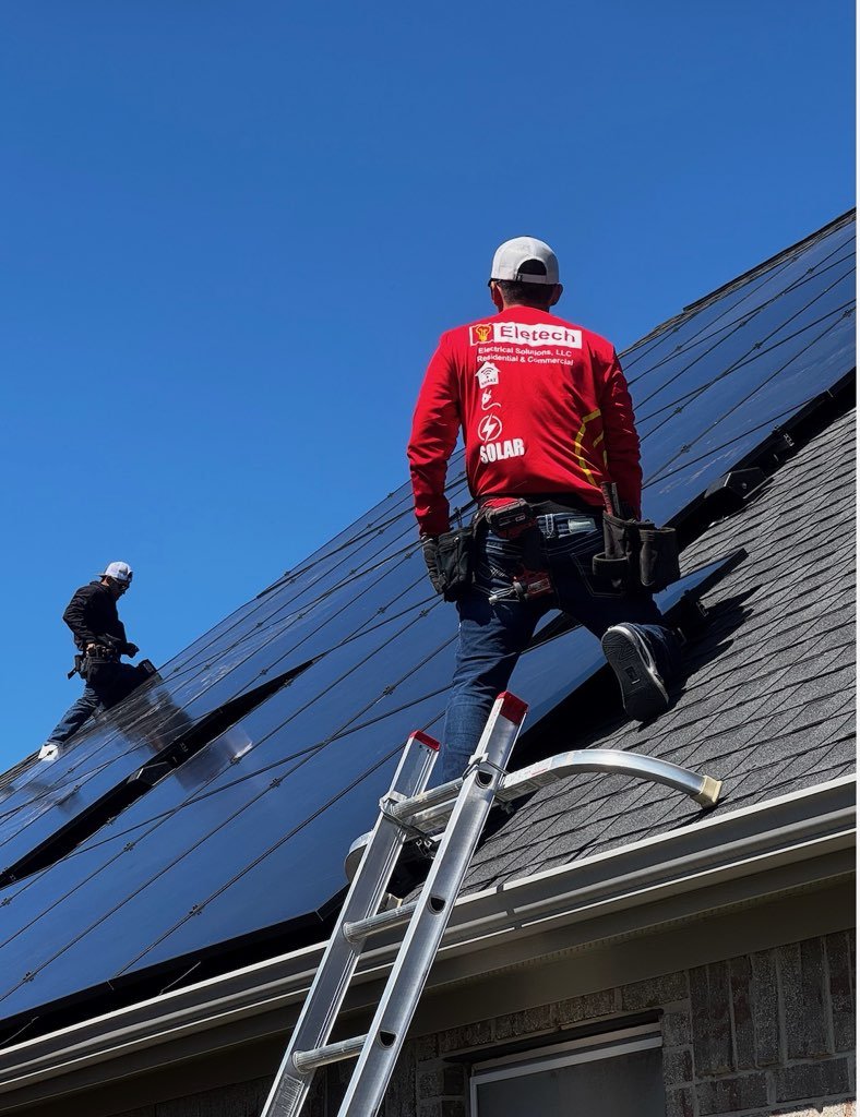 Rooftop Solar Install — Our Crew On Site by Eletech Electrical Solutions, Edinburg TX